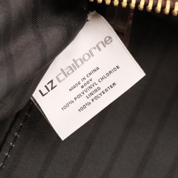 Liz Claiborne Handbag Women Brown Leather Croc Faux Leather Shoulder Saddle Bag - Picture 14 of 16